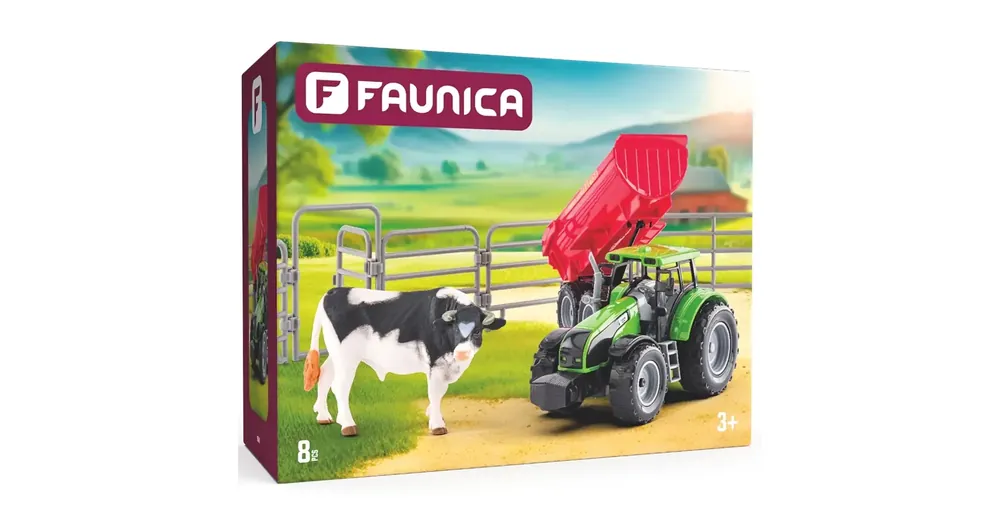 Faunica Traktor bikával játékszett – Woodyland Akció