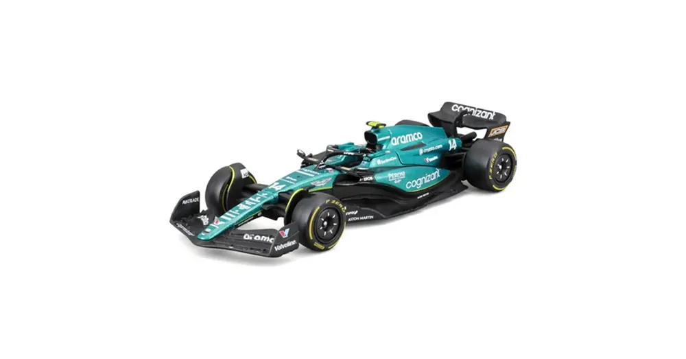 Legjobb ár Bburago Aston Martin AMR23 F1 versenyautó fém autómodell 1/43 (Fernando Alonso 14)