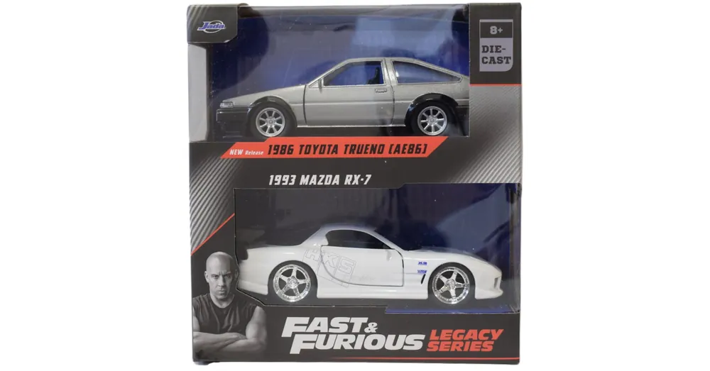 Halálos iramban 1986 Toyota Trueno AE86 és 1993 Mazda RX-7 autómodell csomag 1/32 – Jada Toys Vedd meg most