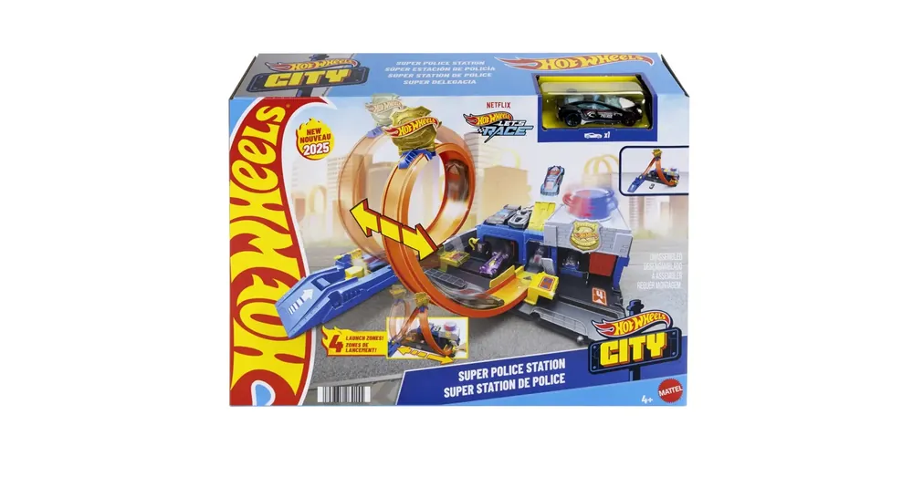 Alacsony ár Hot Wheels City Szuper rendőrkapitányság pályaszett kisautóval – Mattel