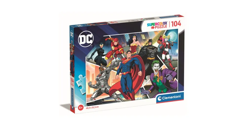 DC Comics Az igazság ligája kollázs 104 db-os puzzle – Clementoni Bestseller