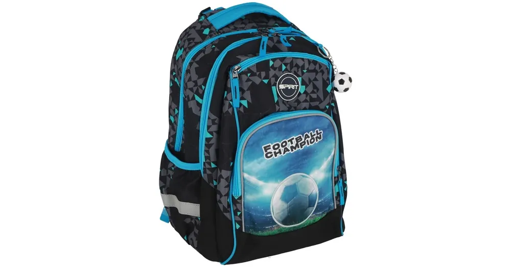 Gyors kiszállítás Spirit Football Champion 3D mintás focis lekerekített iskolatáska, hátizsák 34×26×44 cm