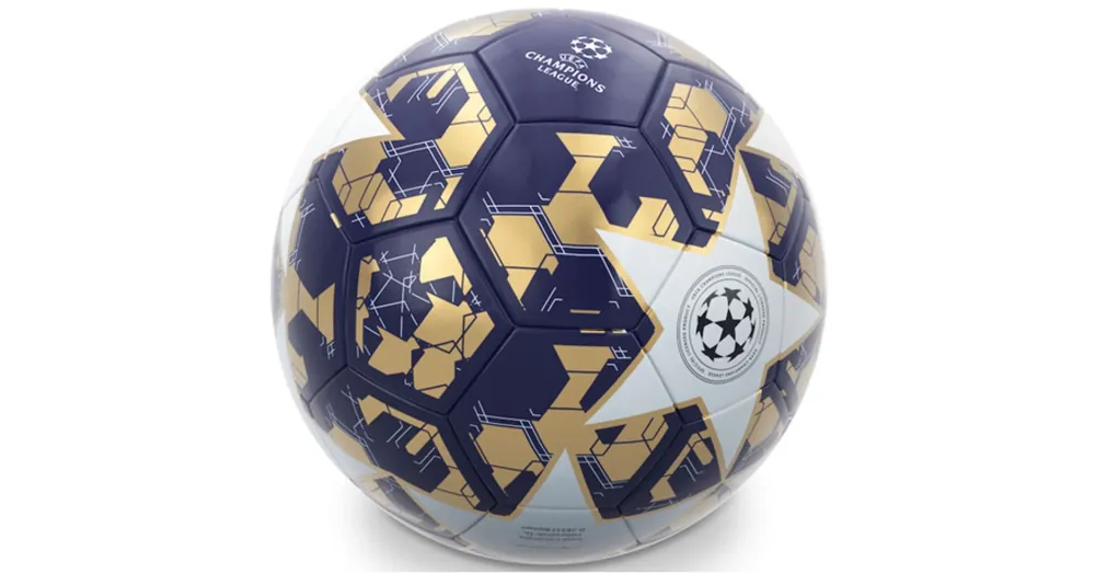 UEFA Bajnokok Ligája kék-arany focilabda 5-ös méretben – Mondo Toys Szuper akció