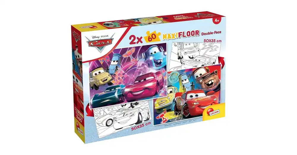 Verdák 2 az 1-ben maxi 2×60 db-os puzzle és színező 50×35 cm – Lisciani Különleges ajánlat