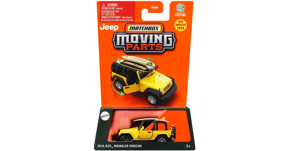Matchbox Moving Parts – 2016 Jeep Wrangler Rubicon nyitható kisautó 1/64 – Mattel Alacsony ár