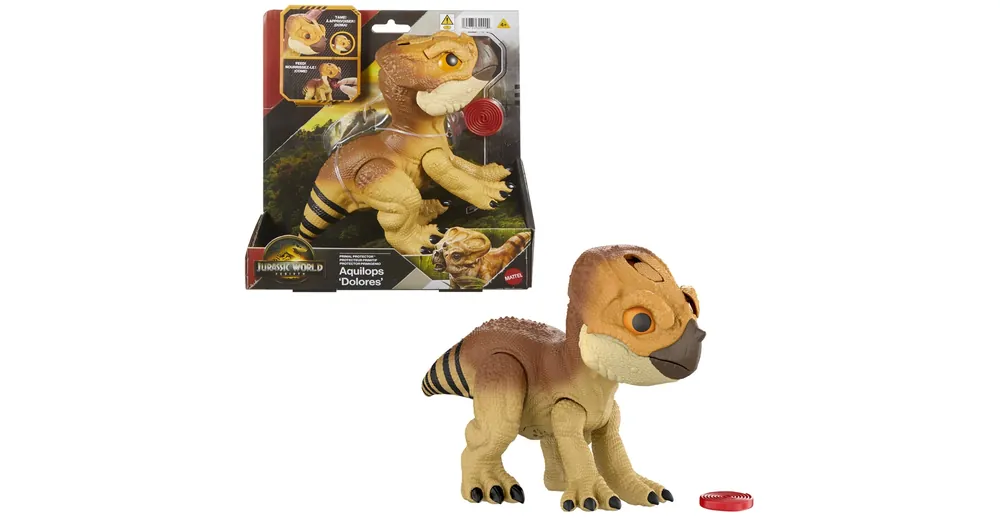 Újdonság Jurassic World Újjászületés – Aquilops Dolores interaktív dinoszaurusz figura – Mattel