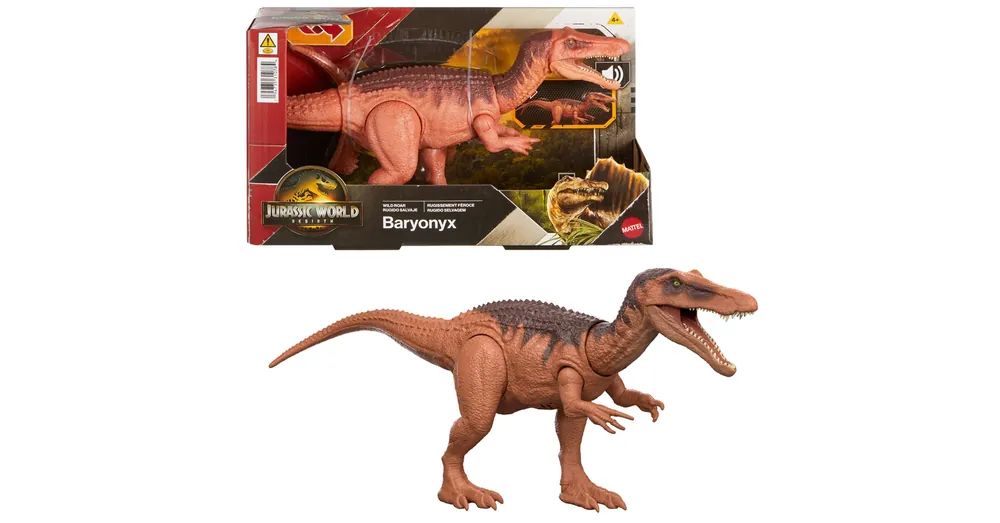 Exkluzív ajánlat Jurassic World Újjászületés Wild Roar Baryonyx támadó dinoszaurusz figura – Mattel