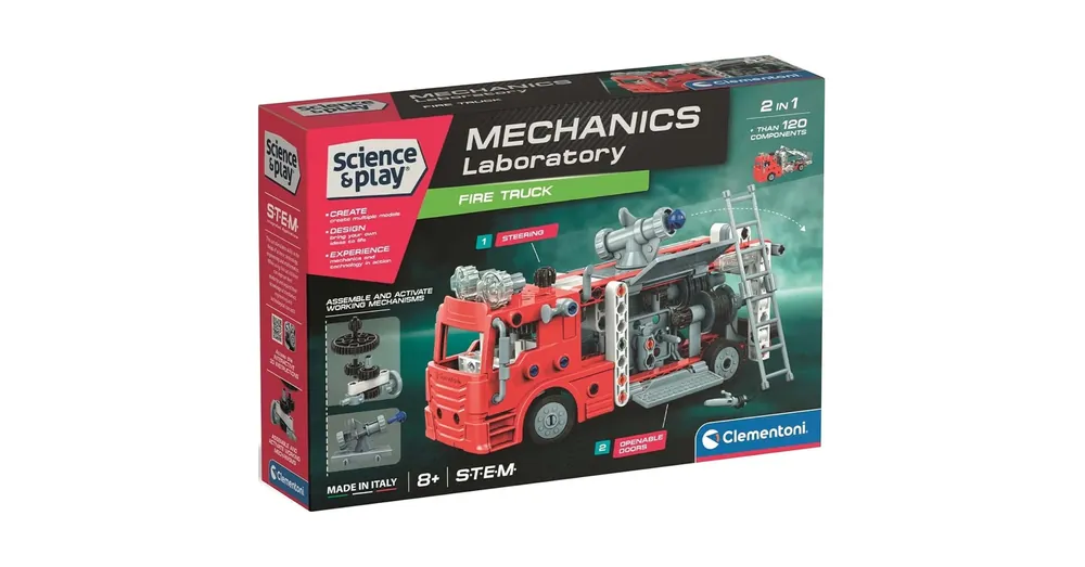 Nézd meg most Science Play Mechanikai műhely – Tűzoltó autó építőkészlet – Clementoni