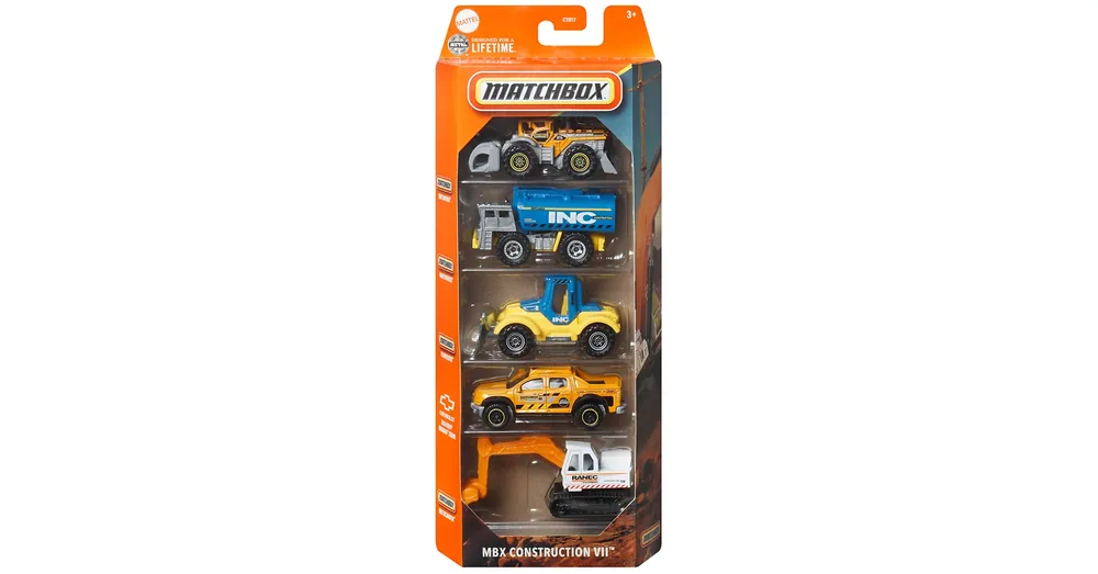 Rendeld meg most Matchbox MBX Construction VII kisautók 5 db-os szett – Mattel
