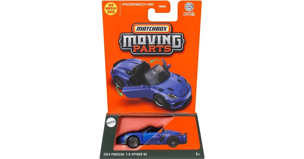 Matchbox Moving Parts – 2024 Porsche 718 Spyder RS nyitható kisautó 1/64 – Mattel Kihagyhatatlan ajánlat