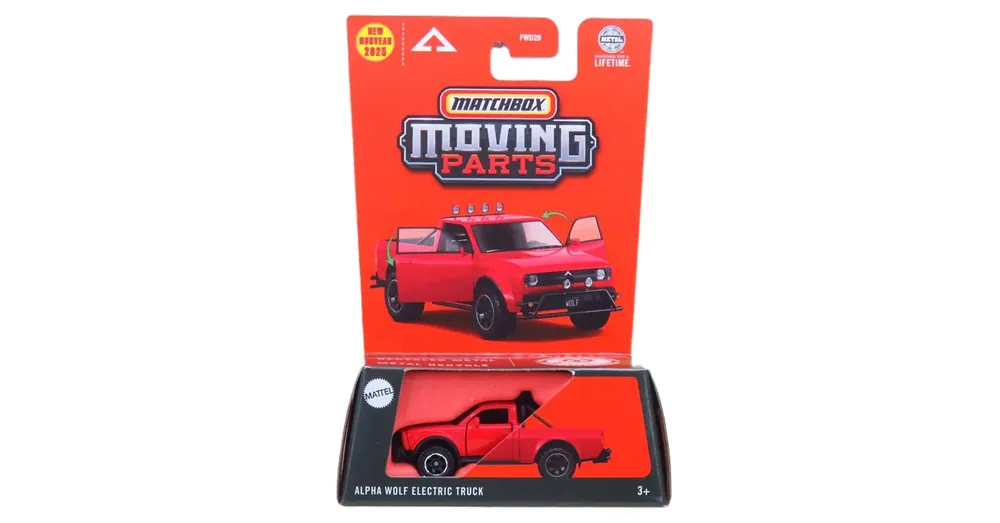 Matchbox Moving Parts – Alpha Wolf Electric Truck nyitható kisautó 1/64 – Mattel Azonnali szállítás