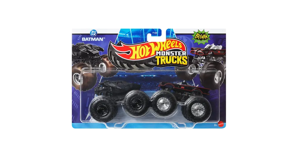 Expressz kézbesítés Hot Wheels Monster Trucks Batman vs Classic TV Series Batmobile kisautó 2 db-os csomag 1/64 – Mattel