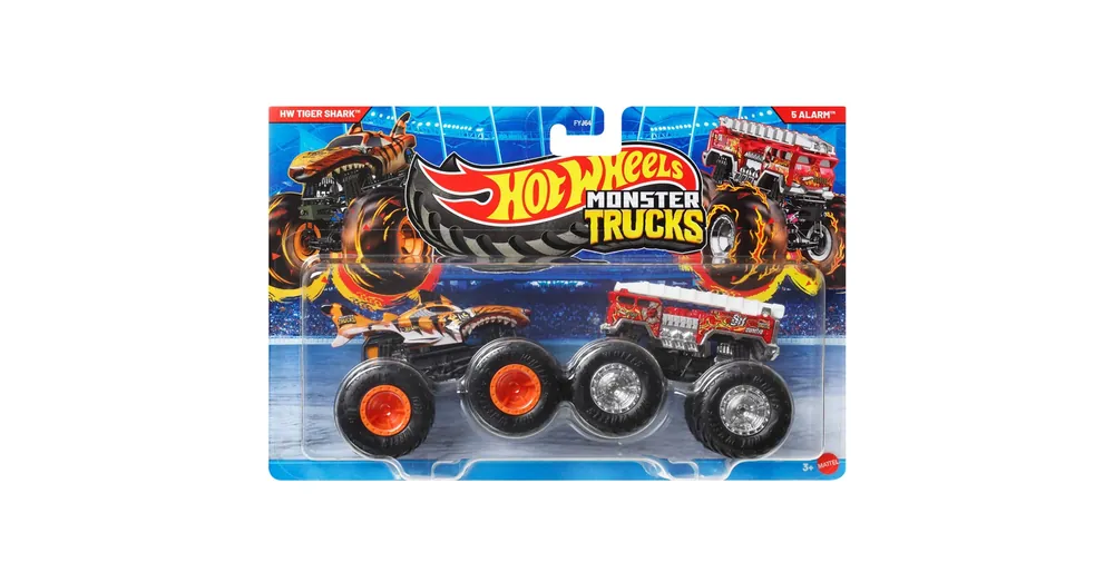 Hot Wheels Monster Trucks HW Tiger Shark vs 5 Alarm kisautó 2 db-os csomag 1/64 – Mattel Akciós ár