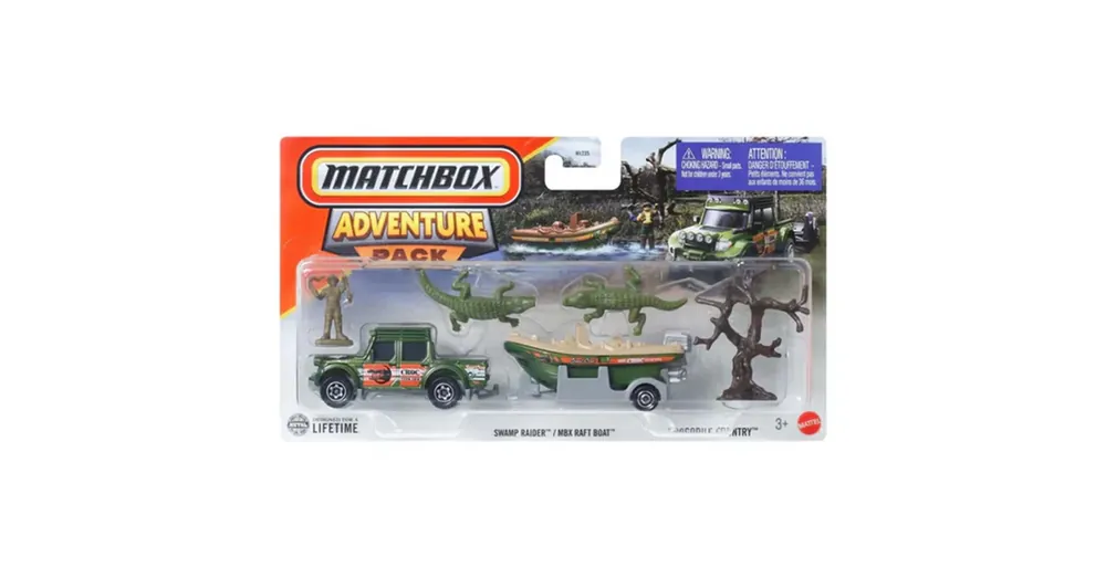 Nézd meg most Matchbox Swamp Raider kisautó utánfutóval szett 1/64 – Mattel