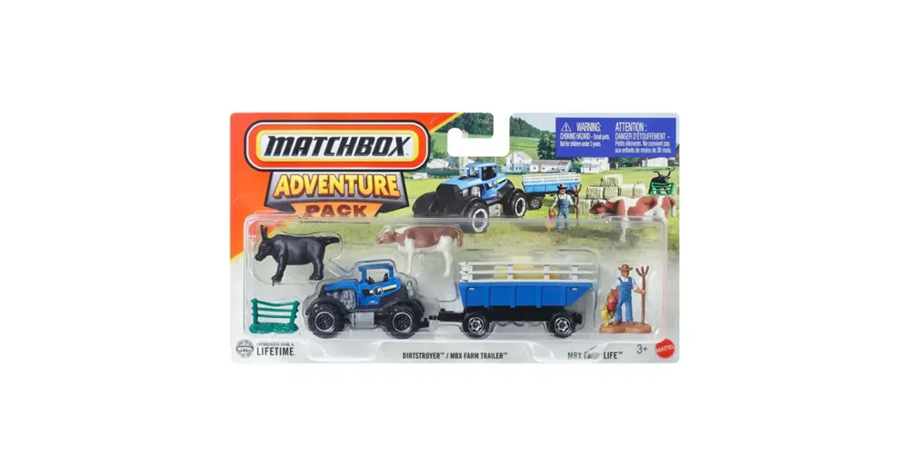 Matchbox Dirtstroyer kisautó utánfutóval szett 1/64 – Mattel Azonnali szállítás