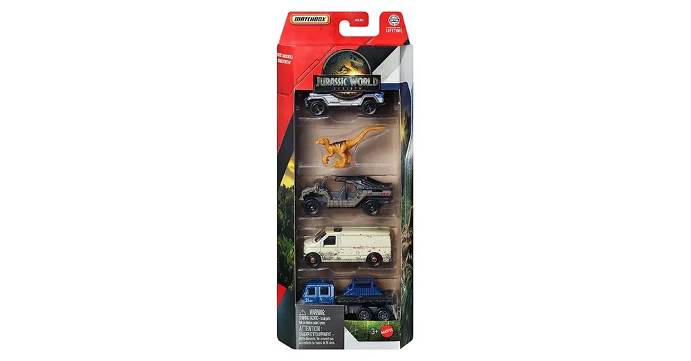 Matchbox Jurassic World Rapid Getaway Unit 5 db-os kisautó szett – Mattel Kiárusítás