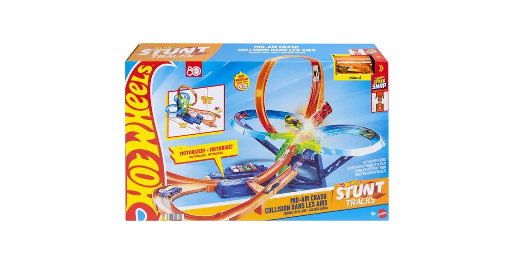 Hot Wheels Stunt Tracks Ütközés a levegőben pályaszett kisautóval – Mattel Olcsóbb
