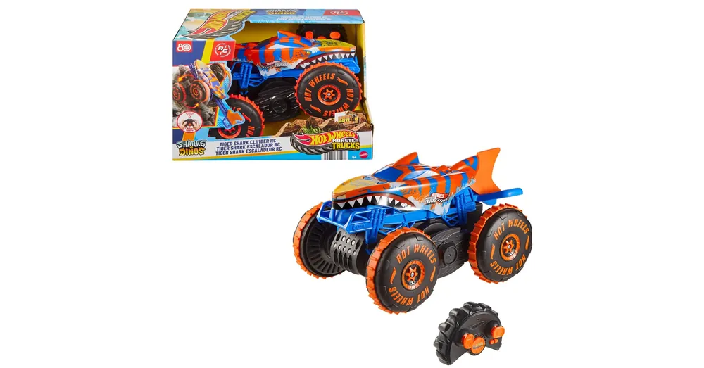 Kedvezmény Hot Wheels Monster Trucks Mega Tiger Shark RC távirányítós autó – Mattel