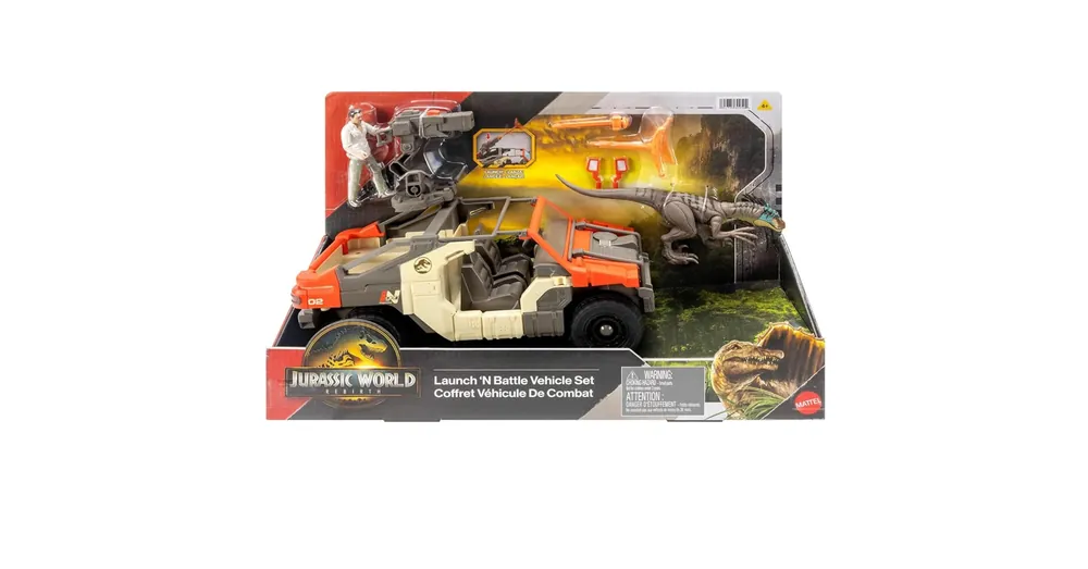 Rendeld meg most Jurassic World Újjászületés harci jármű készlet kilövővel és Velociraptorral – Mattel