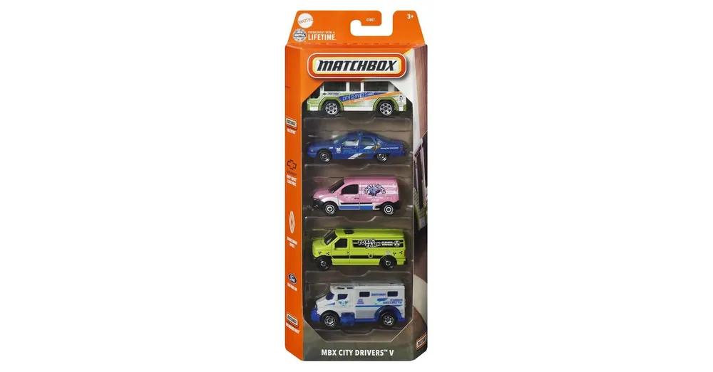 Outlet Matchbox City Drivers V kisautók 5 db-os szett – Mattel