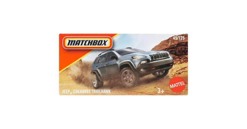 Matchbox Papírdobozos Jeep Cherokee Trailhawk kisautó 1/64 – Mattel Azonnal elérhető