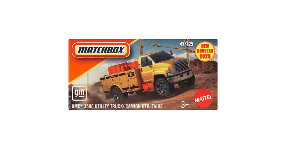 Matchbox Papírdobozos GMC 3500 Utility Truck kisautó 1/64 – Mattel Gyors kiszállítás