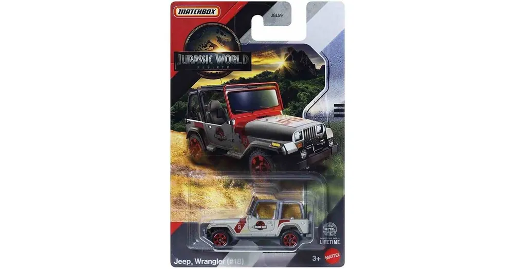 Csak ma Matchbox Jurassic World Jeep Wrangler kisautó 1/64 – Mattel