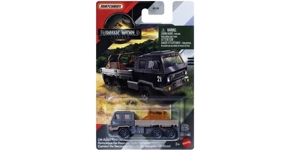 Matchbox Jurassic World Off-Road Rescue Rig kisautó 1/64 – Mattel Különleges ajánlat