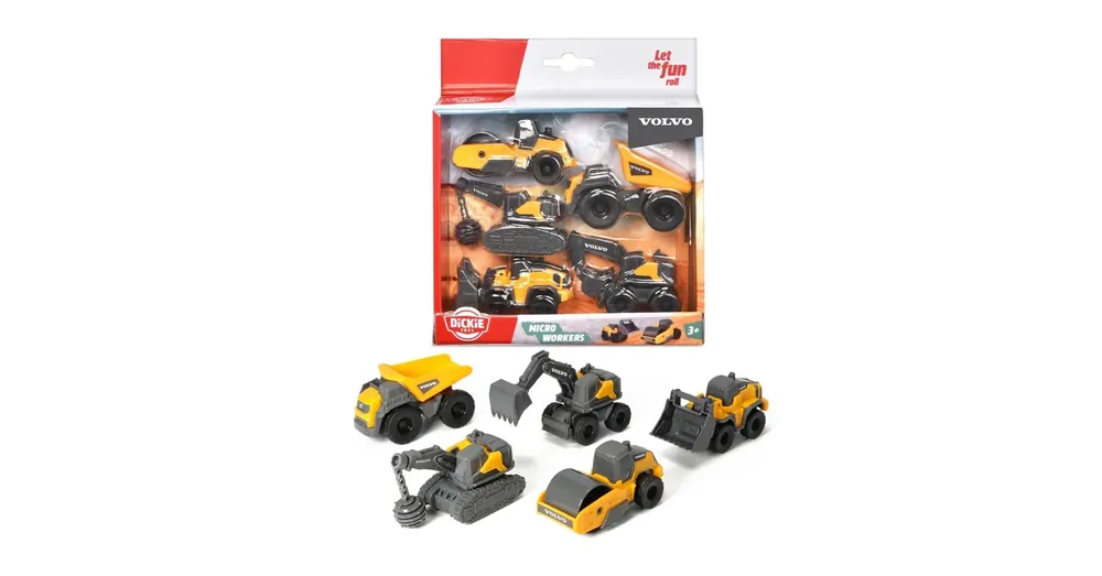 Volvo mini munkagépek 5 db-os szett – Dickie Toys Rendeld meg most