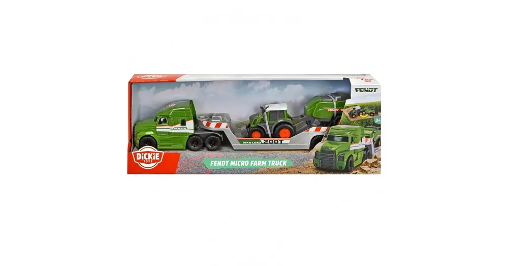 Micro szállító kamion Fendt traktorral és bálázóval – Dickie Toys Szezonális akció
