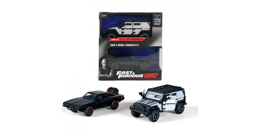 Halálos Iramban Legacy Series Dom’s Dodge Charger R/T Tej’s Jeep Wrangler fém autómodell szett 1/32 – Jada Toys Gyors szállítás