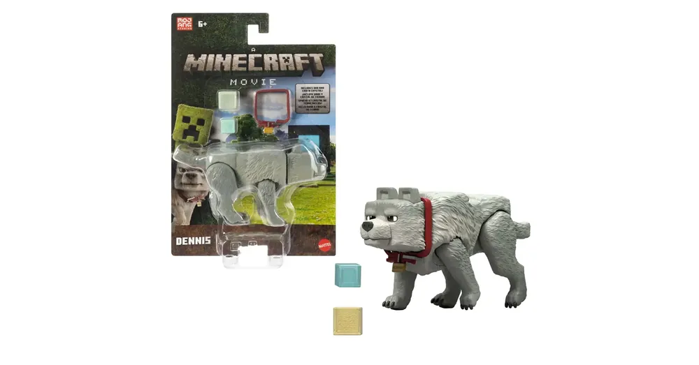 Korlátozott ajánlat Minecraft Egy Minecraft film Dennis farkas akciófigura kiegészítőkkel – Mattel