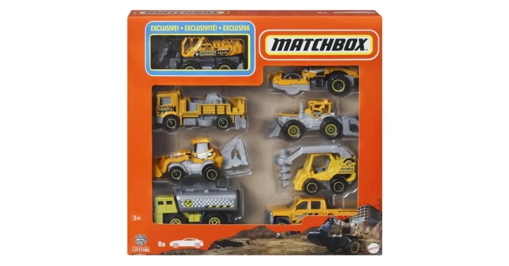 Matchbox 8 db-s kisautó szett munkagépekkel – Mattel Szuper ajánlat