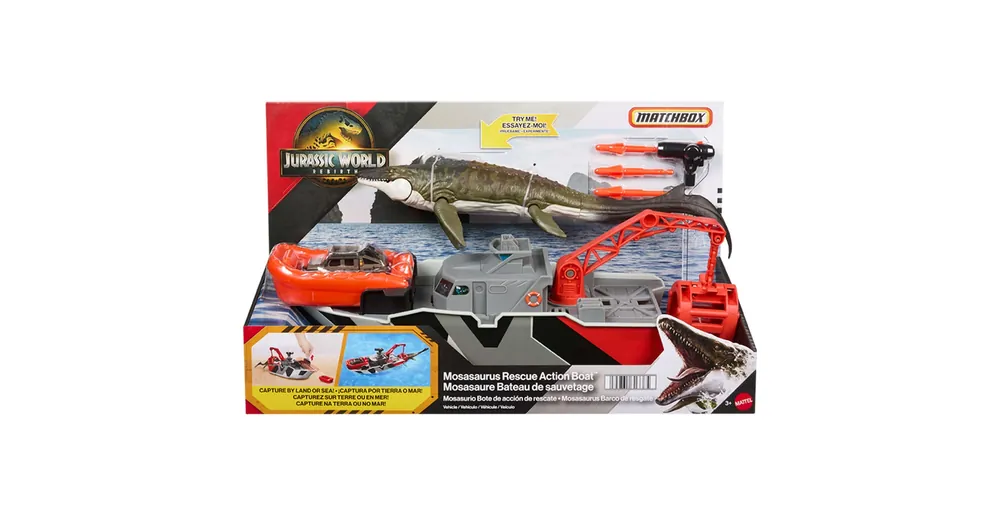 Matchbox Jurassic World Újjászületés hajó Mosasaurusszal játékszett – Mattel Végkiárusítás