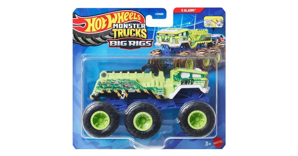 Hot Wheels Monster Trucks Big Rigs hatkerekű 5 Alarm vontató járgány 1/64 – Mattel Kedvezményes ár