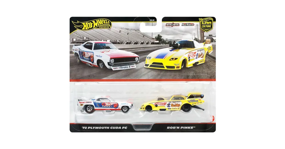 Utolsó esély Hot Wheels Deluxe ’72 Plymouth Cuda FC és Rob’n Pinks 2 db-os kisautó csomag 1/64 – Mattel