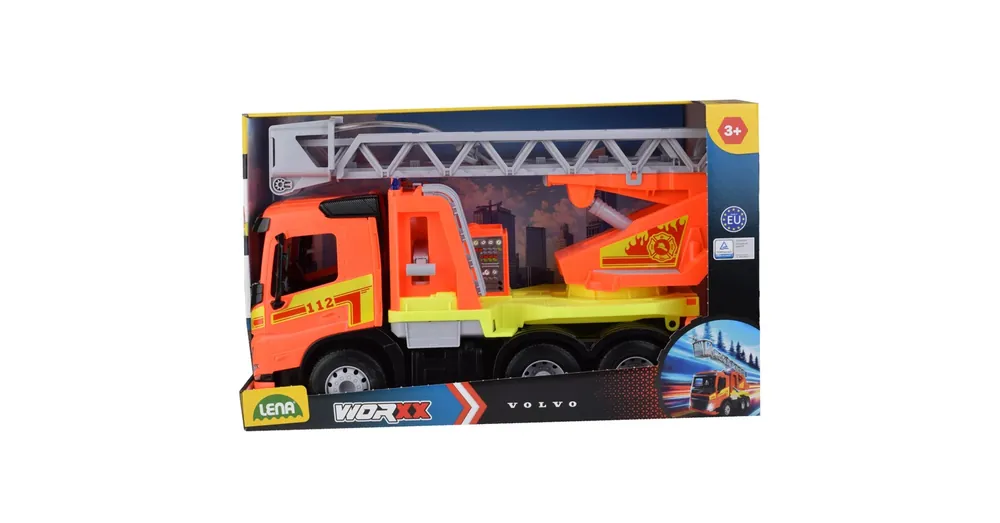 Újdonság LENA Worxx Volvo FMX létrás tűzoltóautó dobozos 48 cm