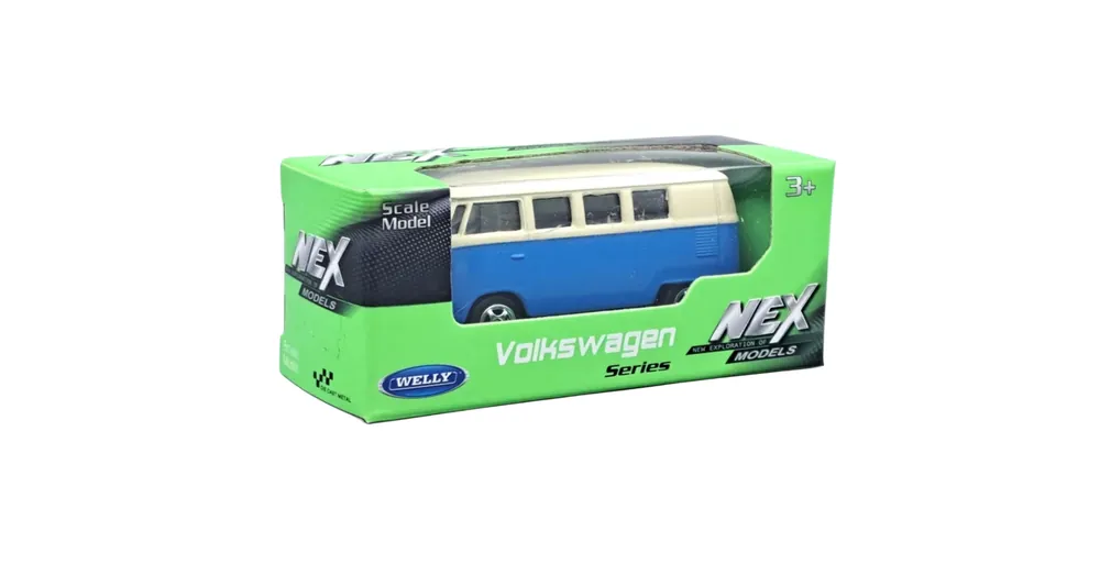 Kedvezmény Welly Volkswagen T1 kék fém kisautó modell 1/64