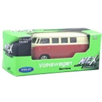 Welly Volkswagen T1 piros fém kisautó modell 1/64 Prémium