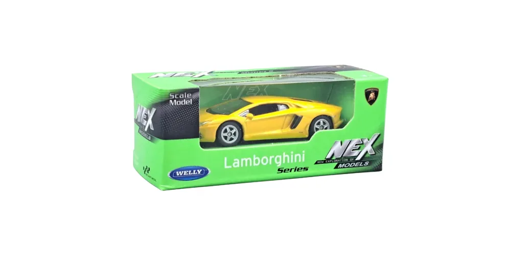 Kiárusítás Welly Lamborghini Aventador sárga fém kisautó modell 1/64