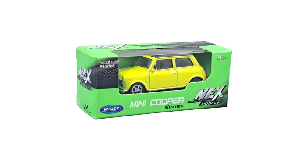 Welly Mini Cooper 1300 sárga fém kisautó modell 1/64 Exkluzív ajánlat