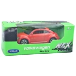 Végkiárusítás Welly Volkswagen Bogár modern piros kisautó modell 1/64