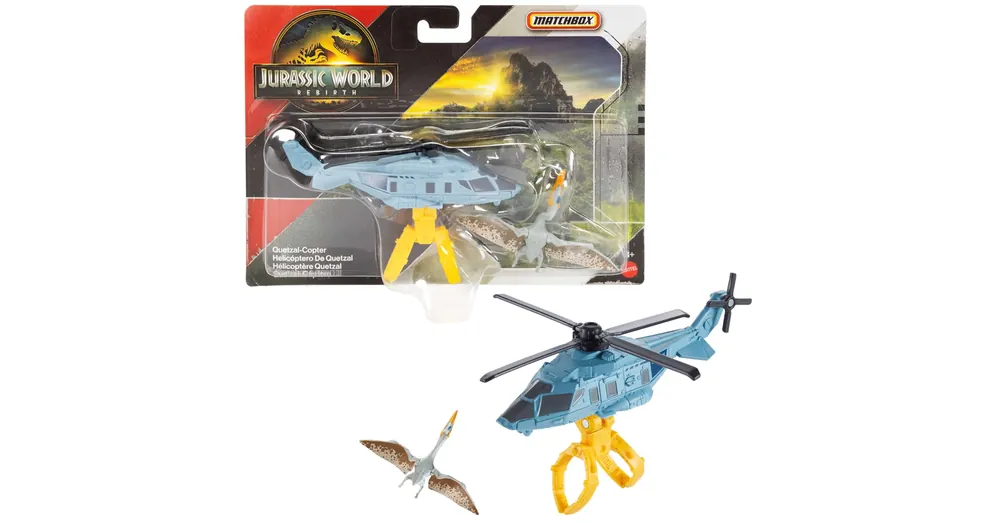 Alacsony ár Matchbox Jurassic World Quetzal-Copter dinó szállító jármű Quetzalcoatlus figurával – Mattel