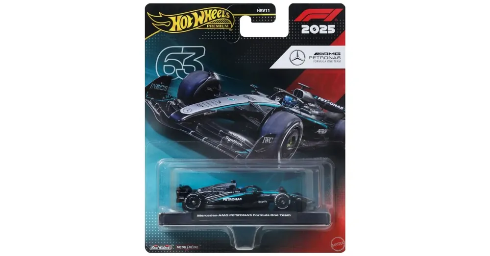 Árcsökkenés Hot Wheels Premium Mercedes-AMG Petronas Formula 1 team No. 63 kisautó 1/64 – Mattel