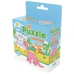 16 Darabos Színezős Puzzle 2 az 1-ben – Dínós Gyors szállítás
