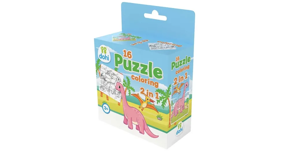 16 Darabos Színezős Puzzle 2 az 1-ben – Dínós Gyors szállítás