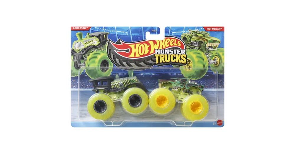 Expressz szállítás Hot Wheels Monster Trucks Loco Punk vs Hotweiler kisautó 2 db-os csomag 1/64 – Mattel