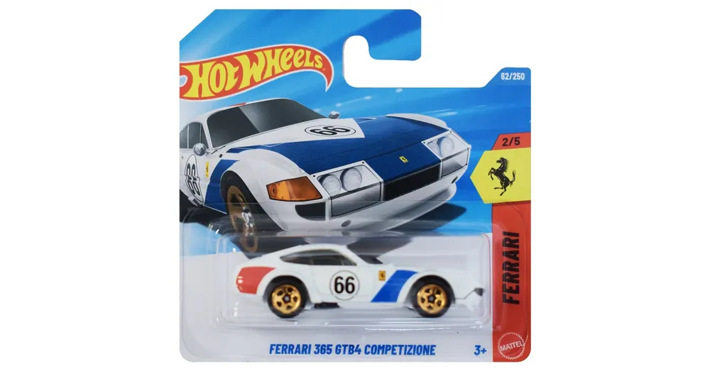Hot Wheels Ferrari 365 GTB4 Competizione fehér kisautó 1/64 – Mattel Gyors kiszállítás