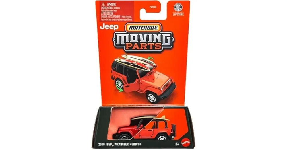 Matchbox Moving Parts – 2016 Jeep Wrangler Rubicon piros nyitható kisautó 1/64 – Mattel Kihagyhatatlan ajánlat