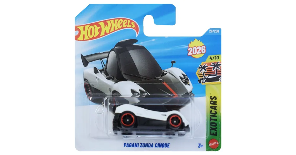 Legkelendőbb Hot Wheels Pagani Zonda Cinque fehér kisautó 1/64 – Mattel